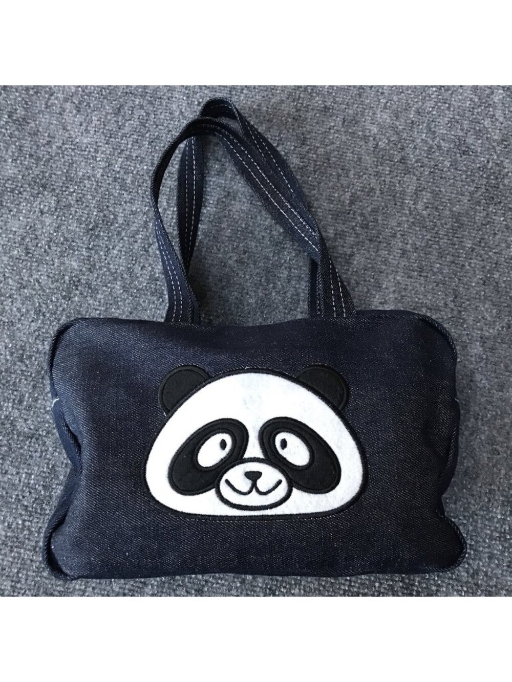 VTG Y2K 00s Aeropostale Hand Bag Purse Denim Panda Bear Kitsch Kidcore Novelty